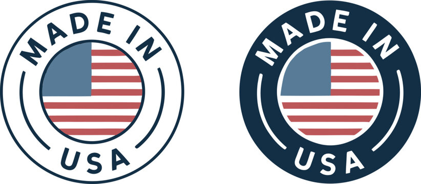 Two Made in USA labels on a white background for product identification purposes