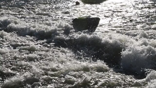 fast flowing water in a river
