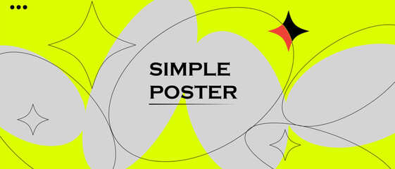 A vibrant, contemporary poster featuring overlapping abstract shapes, a striking yellow background, and minimalist text layout. Ideal for modern branding. © Designbrust