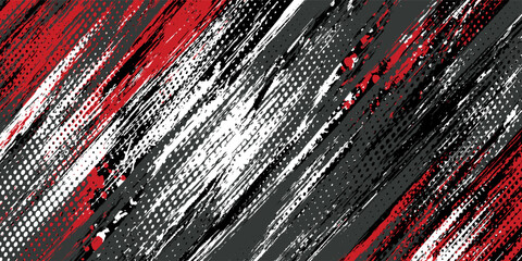 Gaming esport background striking stripes electric banner vector illustration design red black grunge brush wing comic pattern modern abstract concept livery stripes decal paint splash splatter.eps 10 © AINUNNAJIB