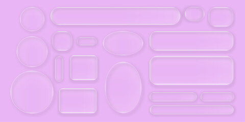 Fototapeta premium Glass morphism ui elements a collection of transparent shapes for modern interface design and digital art