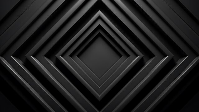 Abstract geometric background with layered black squares in 3d style