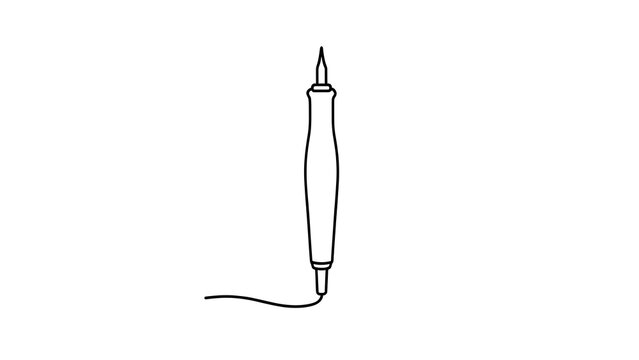 Black ink pen illustration on white background.