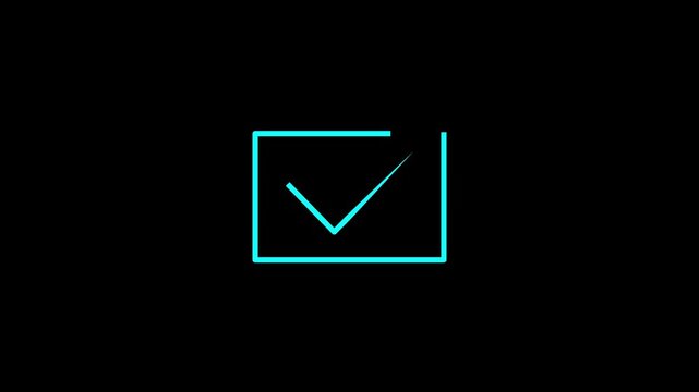 Red checkmark in checkbox icon on black background