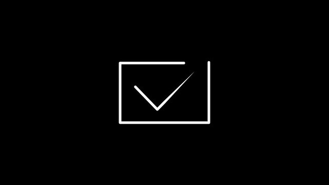 Red checkmark in checkbox icon on black background