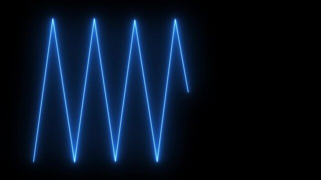 neon cyan zigzag waveform animation on black background
