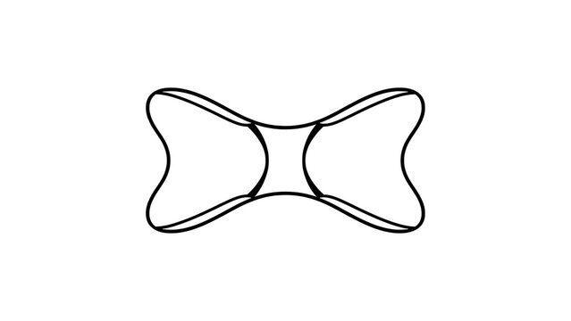 Abstract bowtie shape illustration white background.