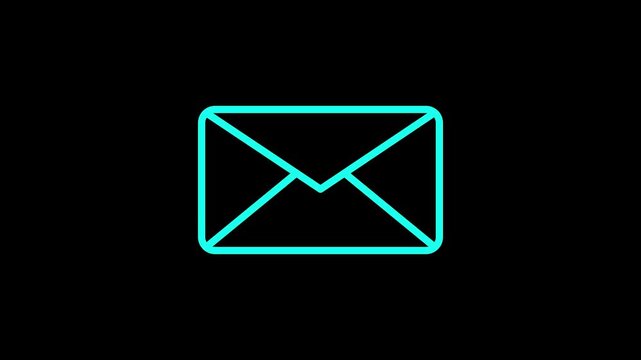 Minimalist mail or email message symbol motion graphic