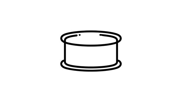 Empty tin can illustration on white background.