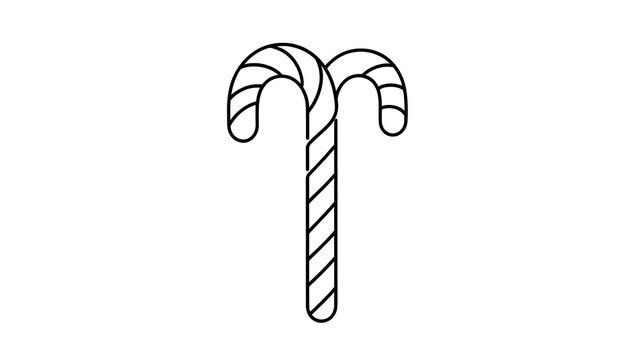 Candy cane illustration on white background.