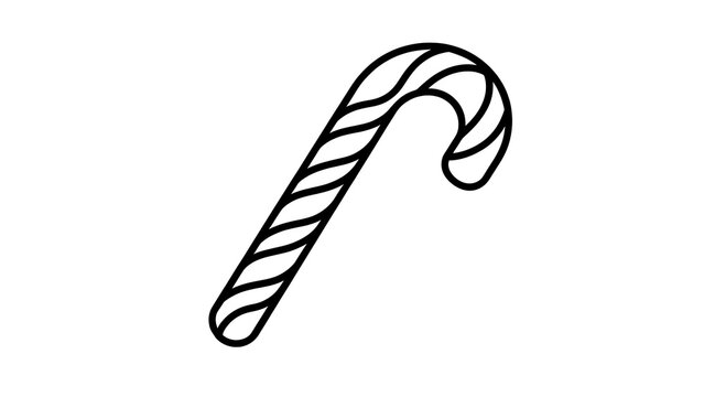 Candy cane illustration on white background.
