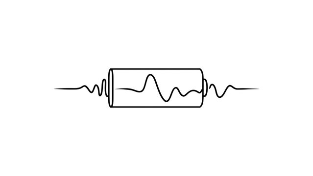 Black resistor icon on white background.