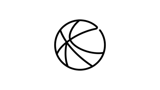Basketball icon line art white background.