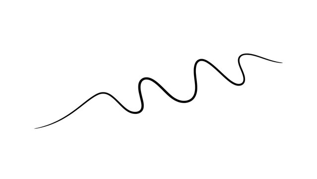 Smooth black wavy line on white background.