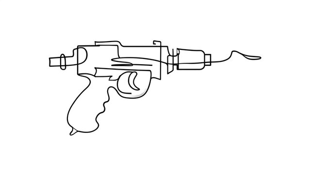 Vintage ray gun illustration on white background.