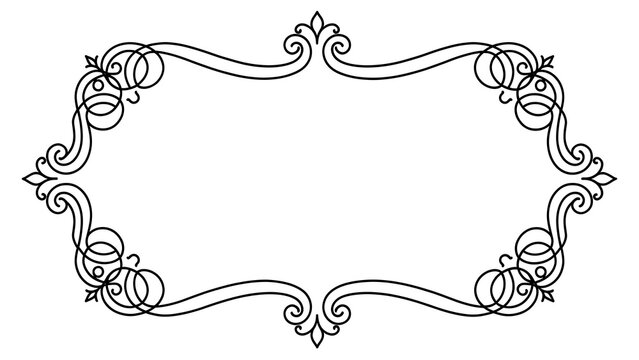 Elegant ornate frame design white background.