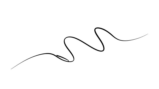 Elegant black squiggle line on white background.