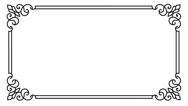 Ornate decorative frame border white background.