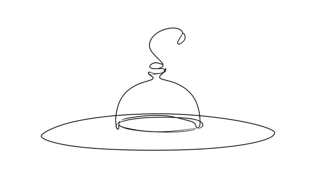 Minimalist line art hat illustration white background.