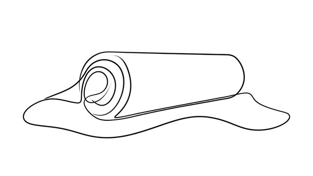 rolled mat illustration on white background.