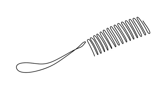 Black spring coil line art on white background.