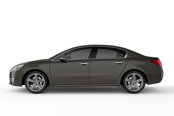 Naklejka premium Black car on white background, 3D illustration