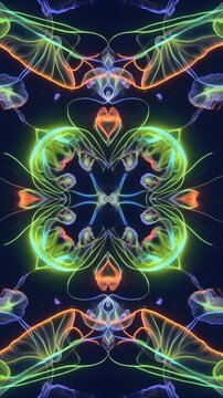 Abstract Neon Jellyfish Kaleidoscope Animation Generative AI