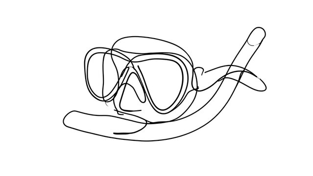 Scuba diving mask and snorkel on white background.