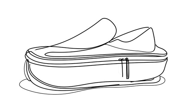 Black pencil case with zipper white background.