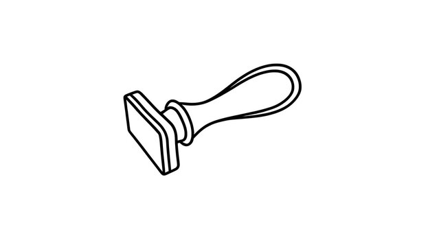 Rubber stamp with handle on white background.