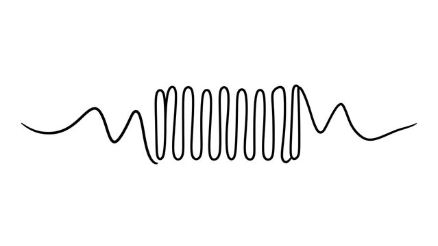Sine wave oscillation on white background.