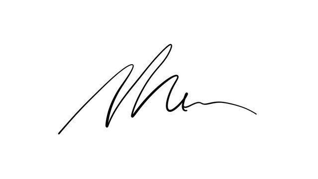 Elegant handwritten signature on white background.
