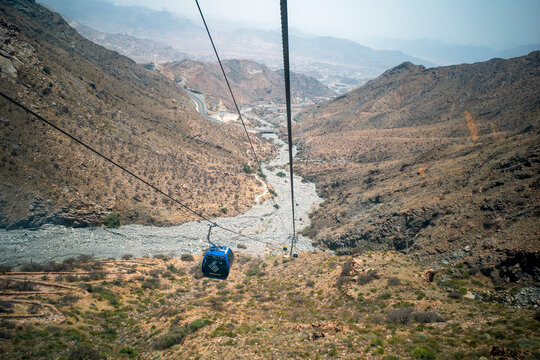 The Taif Cable Cars, also known as Telefric Al Hada, at the Al Hada Cable Car Resort, Taif City on June 23, 2024, 89 kilometers from Makkah, Saudi Arabia.