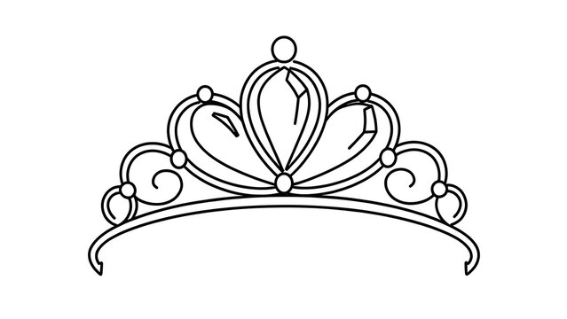 Elegant tiara illustration on white background.