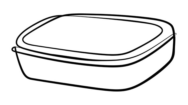 Empty plastic container illustration white background.
