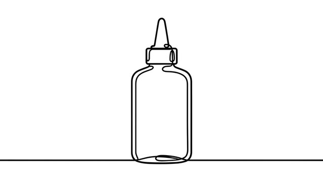 Glass dropper bottle on white background.