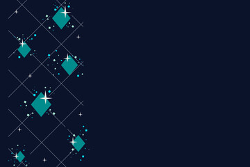 Vertical side border with a broken orbit matrix grid. Minimal winter holiday corporate cyber architecture background template with copy space. © The Flat Lab