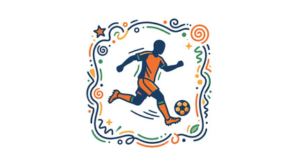 Fototapeta premium A stylized illustration of a person playing a field sport