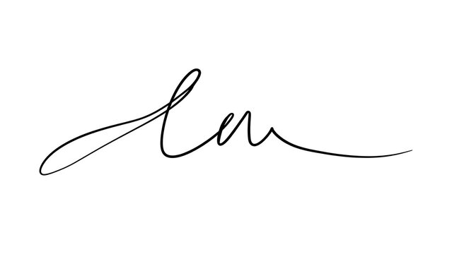 Elegant cursive letter L on white background.