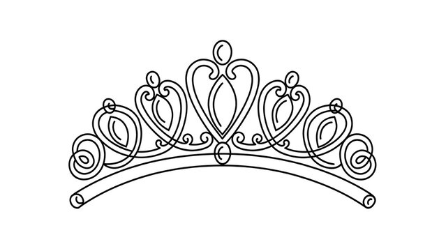Elegant tiara illustration on white background.