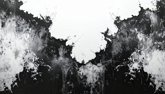 Abstract Black and White Ink Splatter Explosion Texture