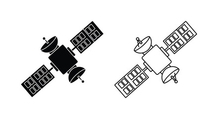 Satellite silhouette spacecraft orbit astronomy technology communication © MdShifulIslam