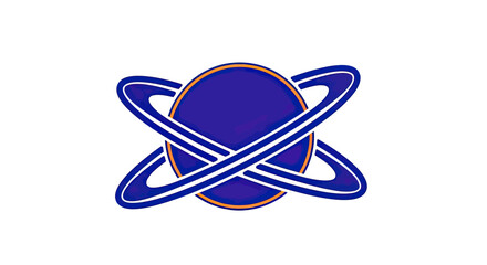 Stylized purple planet with intersecting cosmic rings. © Ziucas