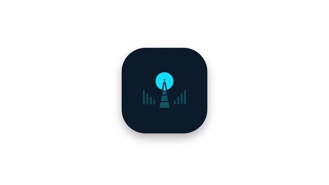 Modern cellular data icon for mobile interface