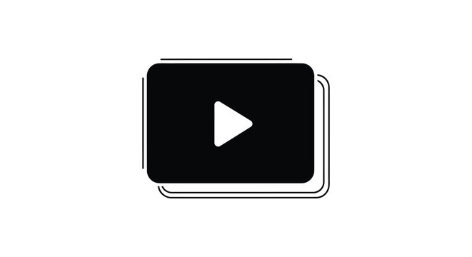 Play button silhouette icon symbol media video