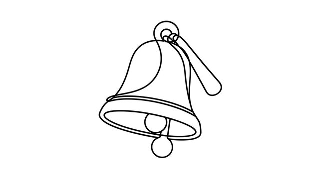 Hand drawn bell illustration white background.