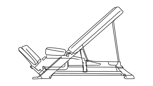 Leg press machine illustration white background.