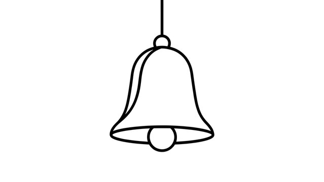 Simple bell icon on white background.