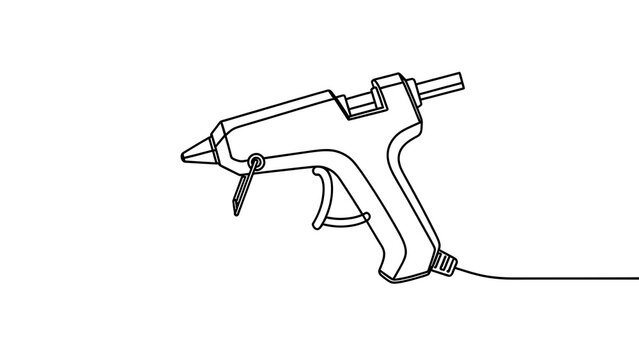 Glue gun illustration on white background.
