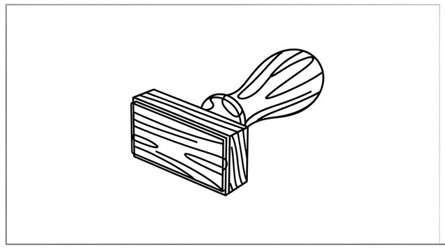 Wooden rubber stamp on white background.